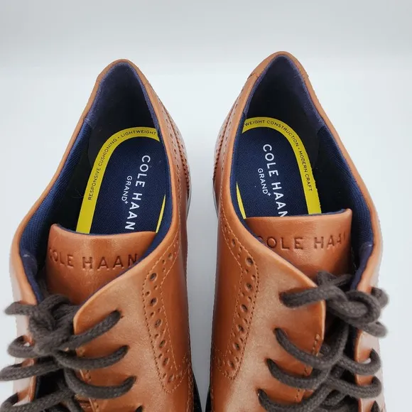 Cole Haan Grand  Dress Wingtip Oxford Shoes Mens 11 M British Tan C37330 NEW