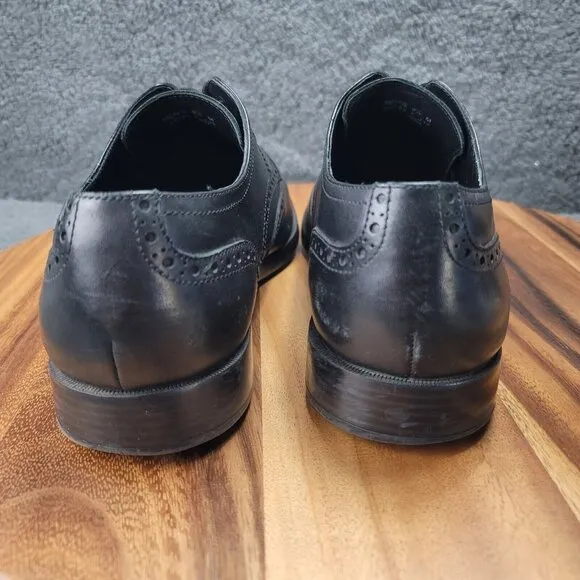 Cole Haan Grand OS Jefferson Shoes Black Leather Mens 9.5 M Oxford Dress C23793
