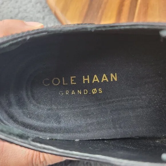 Cole Haan Grand OS Jefferson Shoes Black Leather Mens 9.5 M Oxford Dress C23793