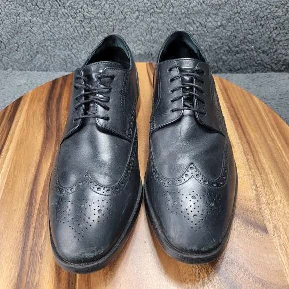 Cole Haan Grand OS Jefferson Shoes Black Leather Mens 9.5 M Oxford Dress C23793