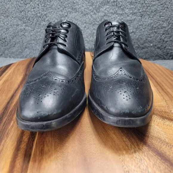 Cole Haan Grand OS Jefferson Shoes Black Leather Mens 9.5 M Oxford Dress C23793