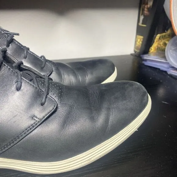 Cole Haan Grand Tour Mens Leather Casual Chukka Boots Size 10.5 M Black C31366