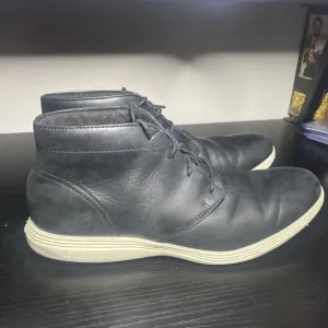 Cole Haan Grand Tour Mens Leather Casual Chukka Boots Size 10.5 M Black C31366