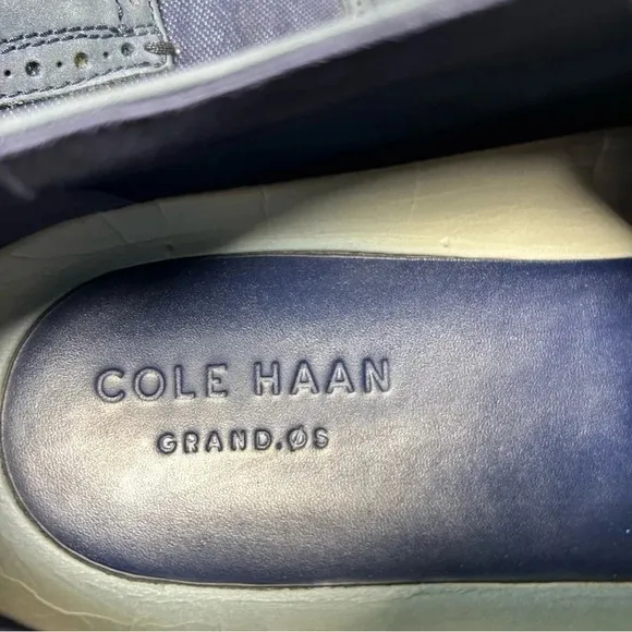 Cole Haan Grand.OS ZeroGrand WingTip Oxford Blue Dress Shoes Mens Size 11.5