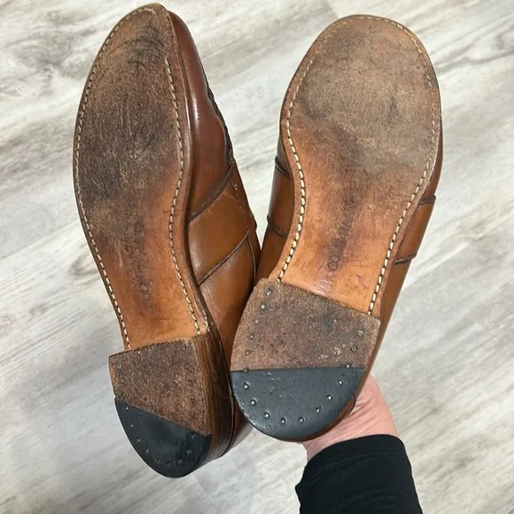 Cole Haan Handsome Old Money Brown Leather Slip-On Penny Loafers Shoes / Men’s 8