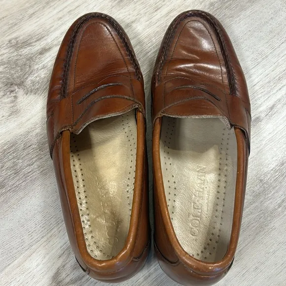 Cole Haan Handsome Old Money Brown Leather Slip-On Penny Loafers Shoes / Men’s 8