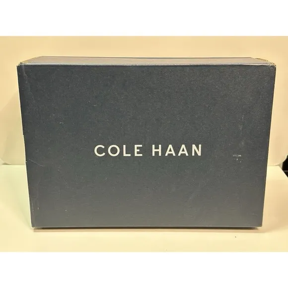 Cole Haan, Jitney Knot Wedge Sandals, Black Leather, Size 8B