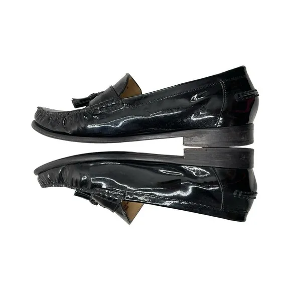 Cole Haan Loafer Men's Black Leather Slip-on Dress Shoes Pinch Tassel Sz 8