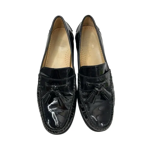 Cole Haan Loafer Men's Black Leather Slip-on Dress Shoes Pinch Tassel Sz 8