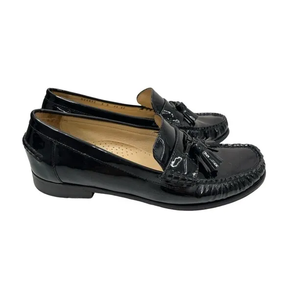 Cole Haan Loafer Men's Black Leather Slip-on Dress Shoes Pinch Tassel Sz 8