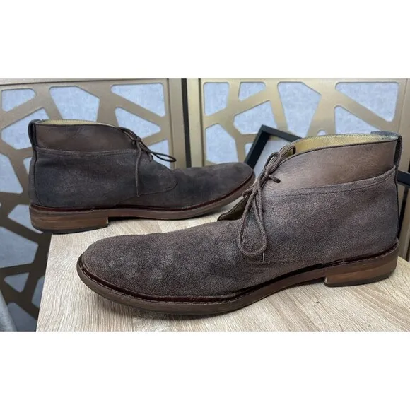 COLE HAAN Men Colton Chukka Boots Suede Leather Sz 13 M Brown Shoes