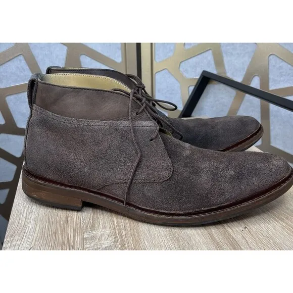 COLE HAAN Men Colton Chukka Boots Suede Leather Sz 13 M Brown Shoes