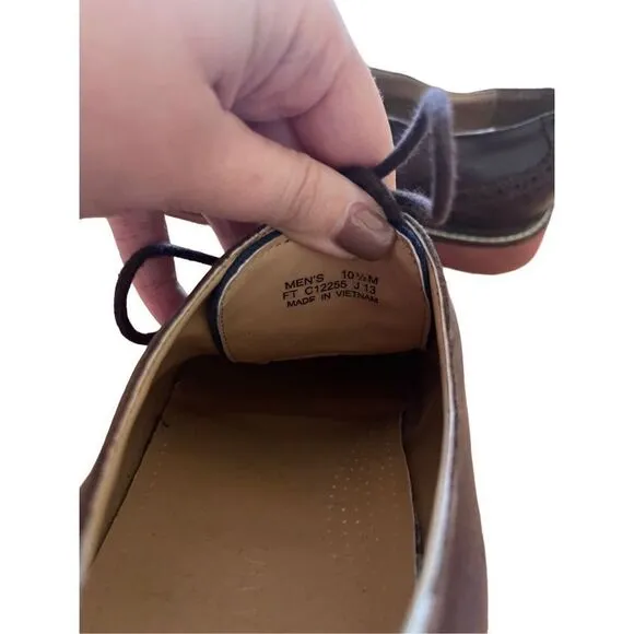 Cole Haan Mens Brown Blue Grand OS Leather Wingtip Oxfords Dress Shoes Size 10.5