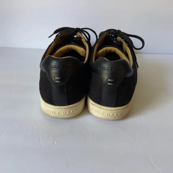 COLE Haan Mens Sneakers Tennis Shoes Black Leather Laceup Size 12 M