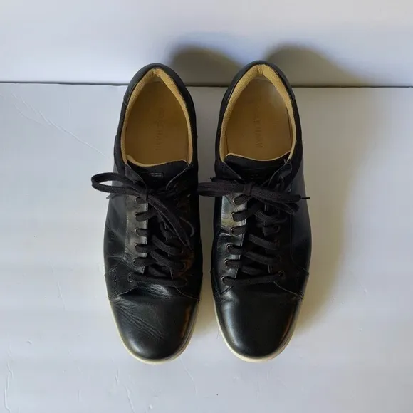 COLE Haan Mens Sneakers Tennis Shoes Black Leather Laceup Size 12 M