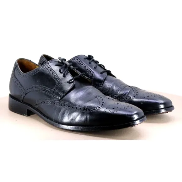 Cole Haan Men's Wingtip Brogue Dress Shoes Size 11.5 Leather Black C07964