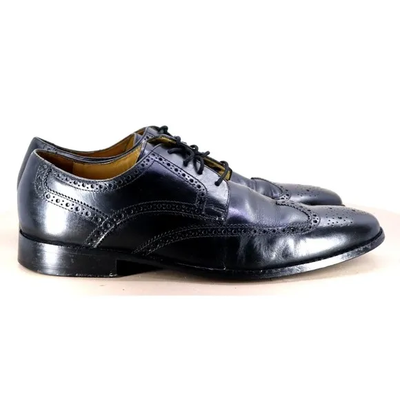 Cole Haan Men's Wingtip Brogue Dress Shoes Size 11.5 Leather Black C07964