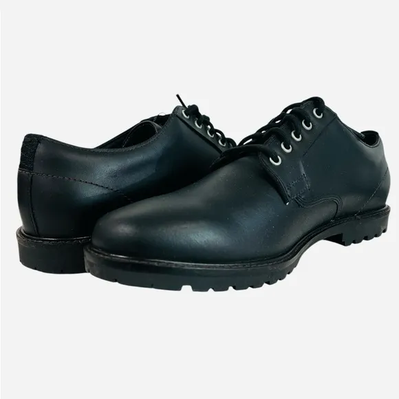 Cole Haan Midland Lug Plain Toe Oxford Dress Shoes Black C38472 Mens Size 10.5