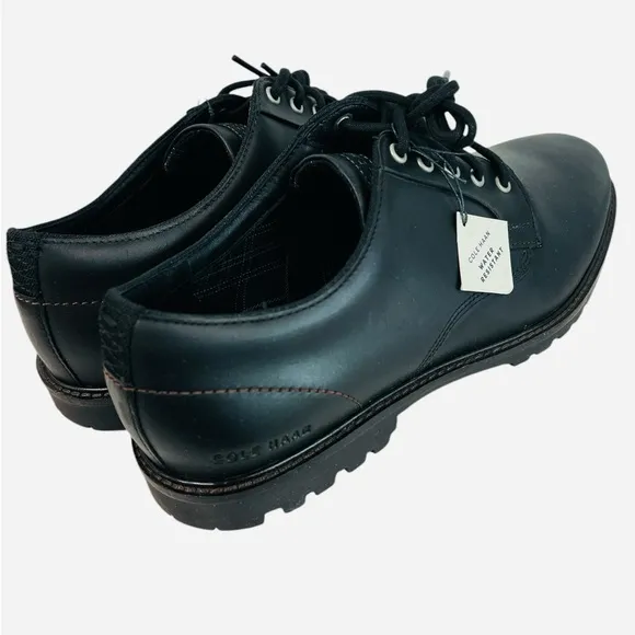 Cole Haan Midland Lug Plain Toe Oxford Dress Shoes Black C38472 Mens Size 10.5