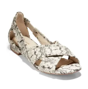 Cole Haan Natural Snake Print Modern Classics Lewis Flat Sandals size 5.5