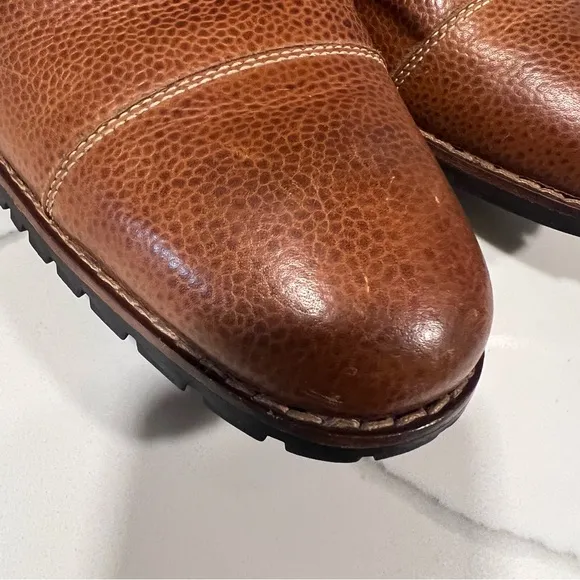 Cole Haan NikeAir men's pebble leather tan Oxford dress shoes size 10M -SEE WEAR