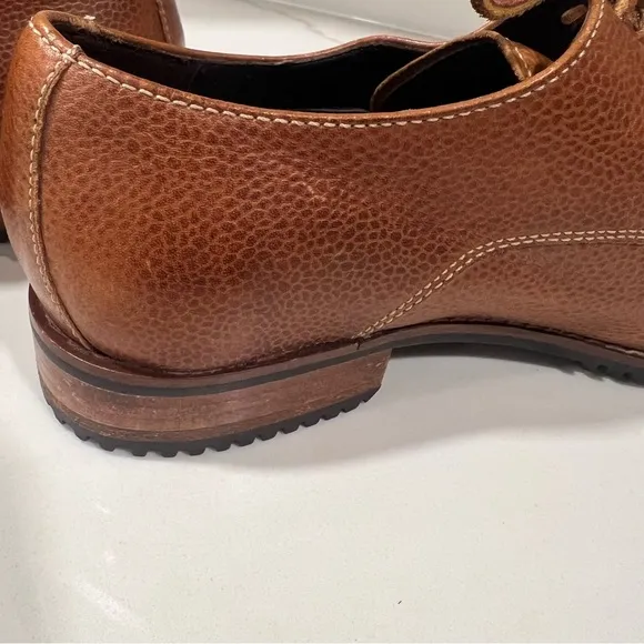 Cole Haan NikeAir men's pebble leather tan Oxford dress shoes size 10M -SEE WEAR