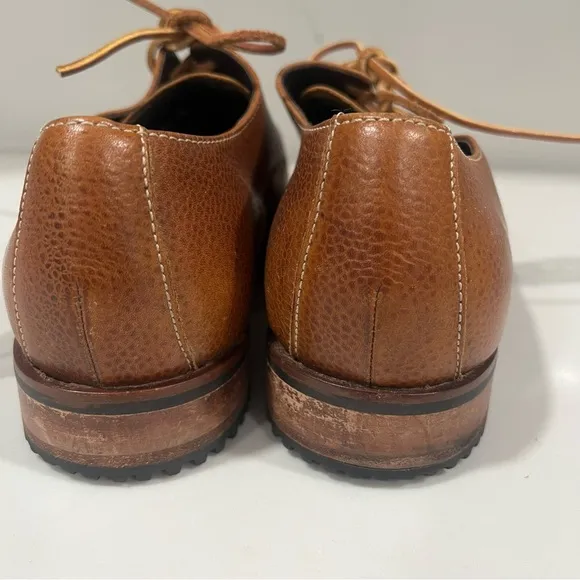Cole Haan NikeAir men's pebble leather tan Oxford dress shoes size 10M -SEE WEAR