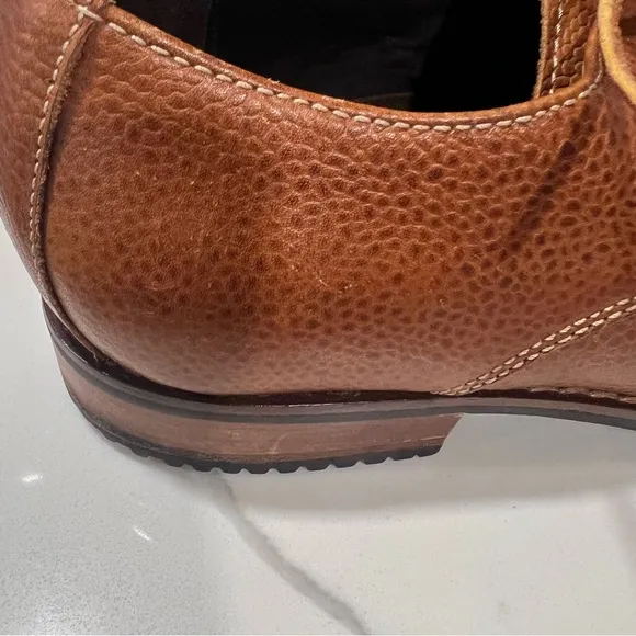 Cole Haan NikeAir men's pebble leather tan Oxford dress shoes size 10M -SEE WEAR