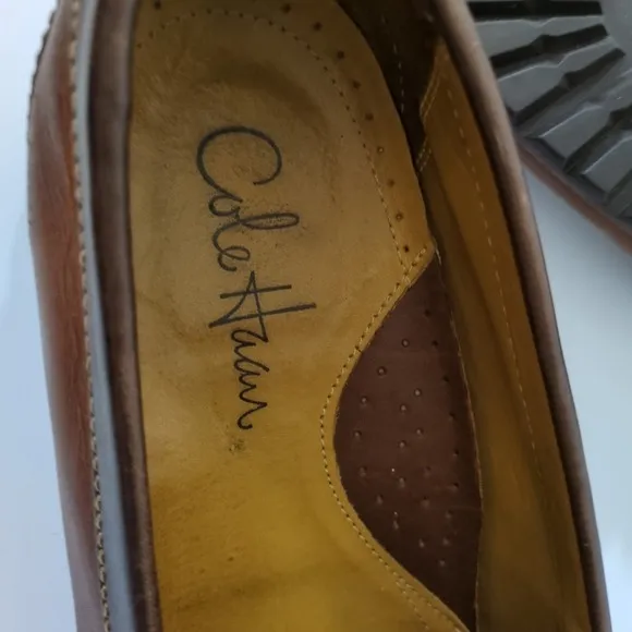 Cole Haan NikeAir Penny Loafers Men's Sz 9.5M Light Brown Leather Dress Shoes