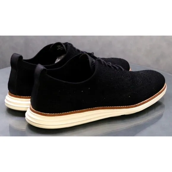 Cole Haan Original Grand $150 Men's Knit Light Oxfords Casual Shoes Sz 8.5 Black