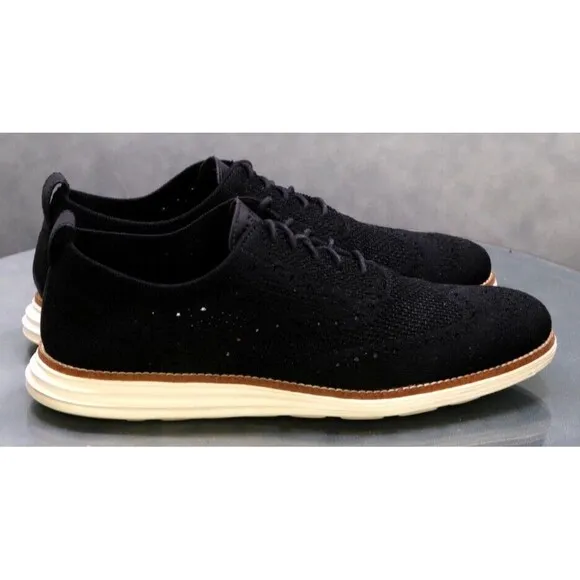Cole Haan Original Grand $150 Men's Knit Light Oxfords Casual Shoes Sz 8.5 Black