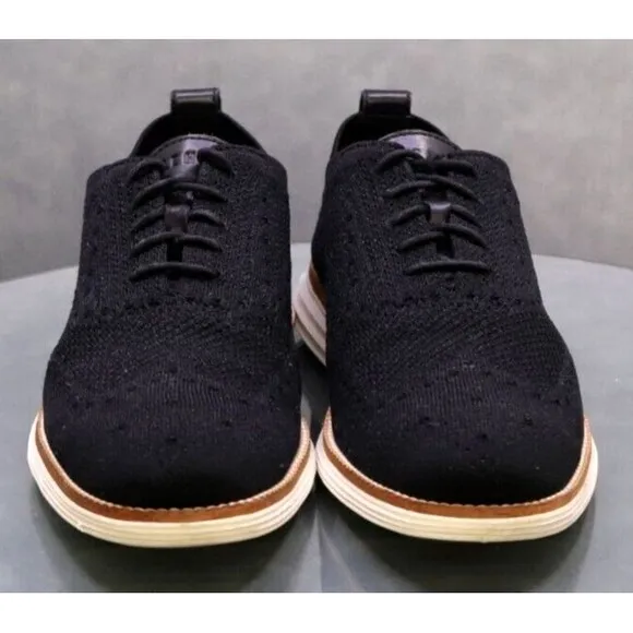 Cole Haan Original Grand $150 Men's Knit Light Oxfords Casual Shoes Sz 8.5 Black