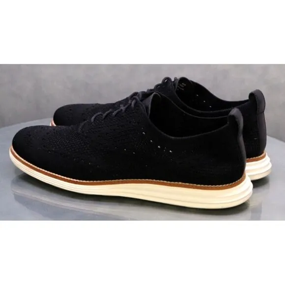 Cole Haan Original Grand $150 Men's Knit Light Oxfords Casual Shoes Sz 8.5 Black