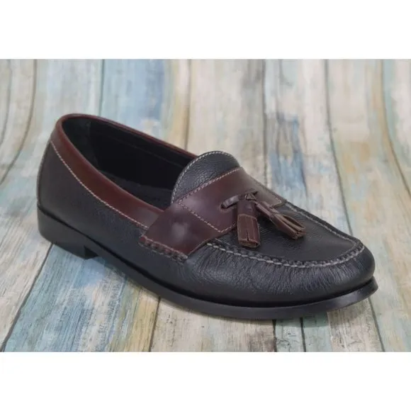 Cole Haan Pinch Tassel Loafers Size 10 Black Brown Leather Dress Shoes C02997