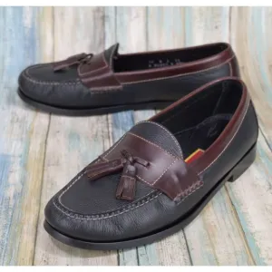 Cole Haan Pinch Tassel Loafers Size 10 Black Brown Leather Dress Shoes C02997