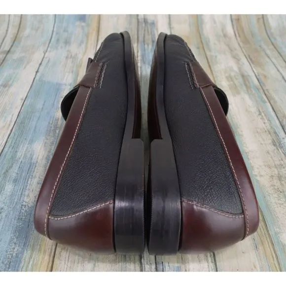 Cole Haan Pinch Tassel Loafers Size 10 Black Brown Leather Dress Shoes C02997