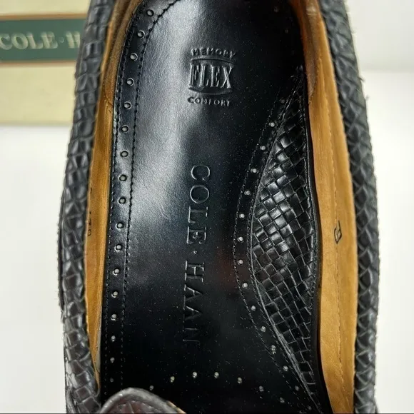 Cole Haan Woven Leather Tassel Dress Loafer Shoes
