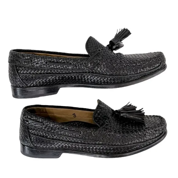 Cole Haan Woven Leather Tassel Dress Loafer Shoes