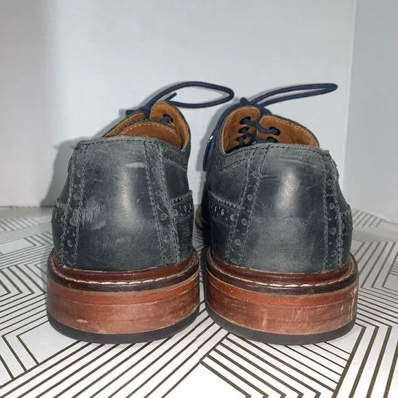 Cole Haan Mens Size 10 Leather Oxford Dress Shoes Blue Wing Tips Lace Up