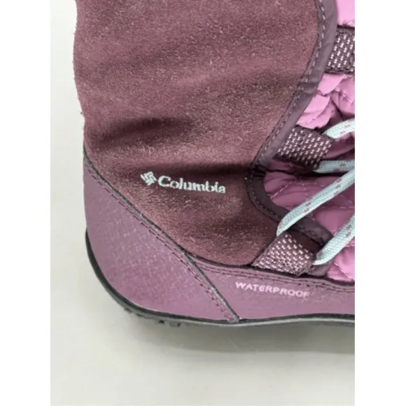 Columbia Boots Waterproof Winter Tall Loveland Kids Girls‎ 4 Purple Pink Lace Up