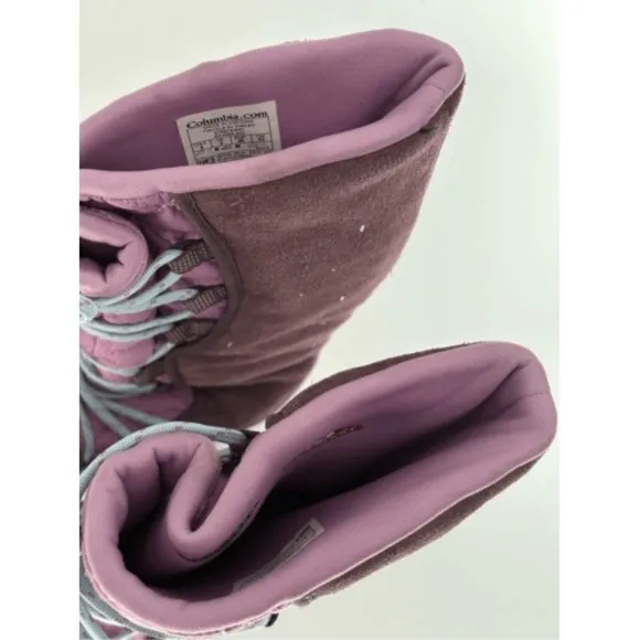 Columbia Boots Waterproof Winter Tall Loveland Kids Girls‎ 4 Purple Pink Lace Up