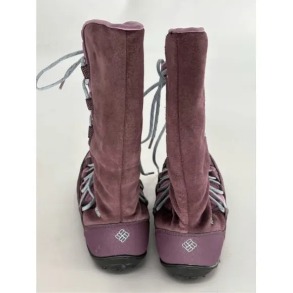 Columbia Boots Waterproof Winter Tall Loveland Kids Girls‎ 4 Purple Pink Lace Up
