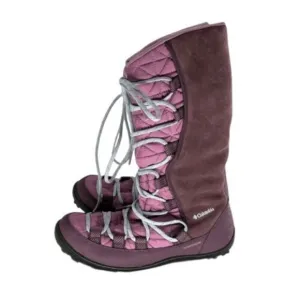 Columbia Boots Waterproof Winter Tall Loveland Kids Girls‎ 4 Purple Pink Lace Up