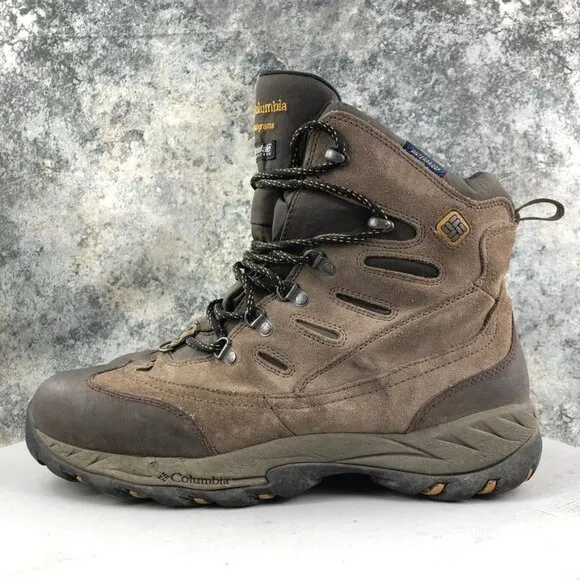 Columbia Men's Size 12 Icetrel II Brown Leather Waterproof Lace-Up Hiking Boots