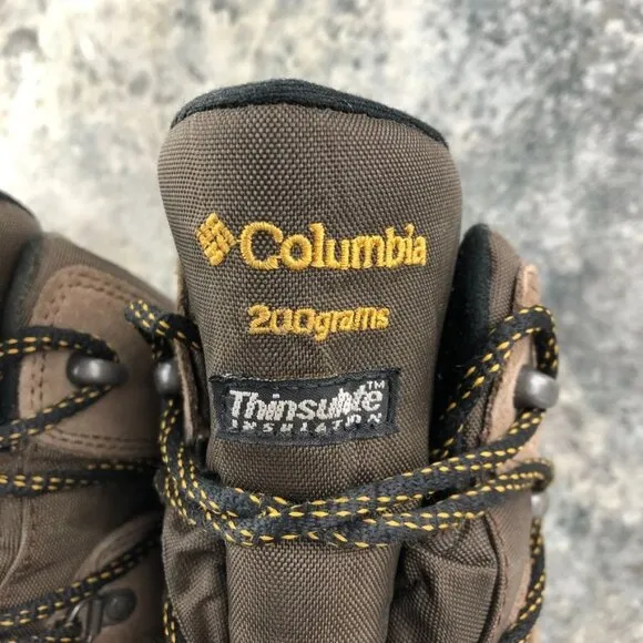 Columbia Men's Size 12 Icetrel II Brown Leather Waterproof Lace-Up Hiking Boots