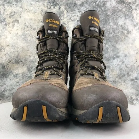 Columbia Men's Size 12 Icetrel II Brown Leather Waterproof Lace-Up Hiking Boots