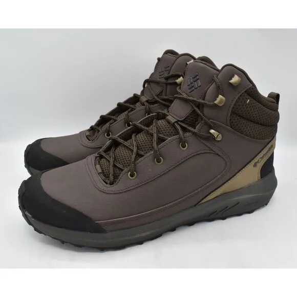 Columbia Mens Size 14 Trailstorm Peak Mid Cordovan Black Leather Hiking Boots