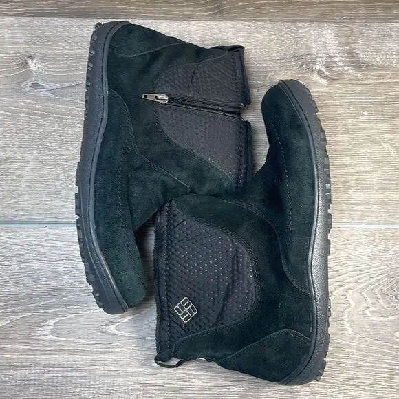 Columbia Omni-Heat Shorty Waterproof Black Suede Women’s Sz 9 Winter Snow Boots