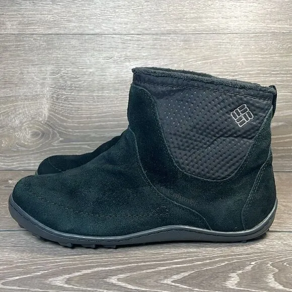 Columbia Omni-Heat Shorty Waterproof Black Suede Women’s Sz 9 Winter Snow Boots