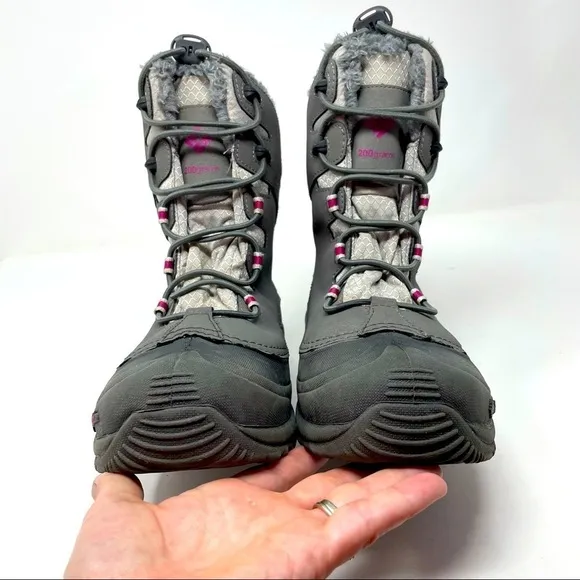 Columbia Women’s Omni-Heat Winter Boots – Waterproof, Gray &amp; Purple – Size 6